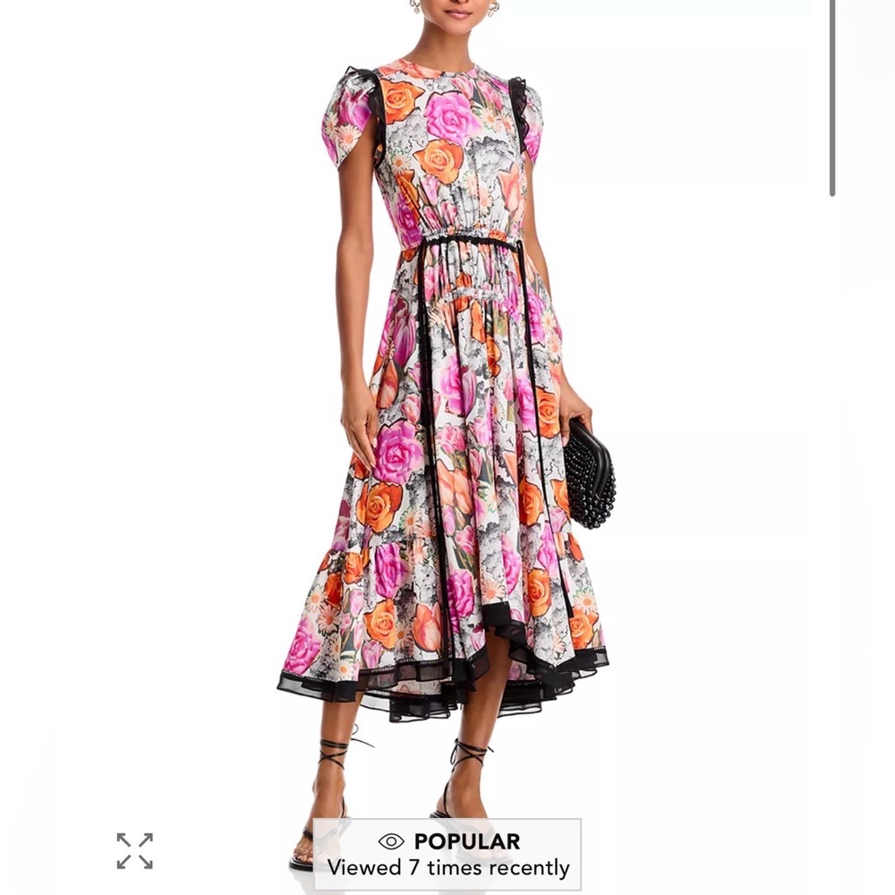 NWOT 3.1 Phillip Lim Floral Collage Soft Tulip Sleeve Dress, Size 2